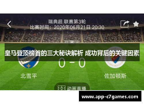 皇马登顶榜首的三大秘诀解析 成功背后的关键因素